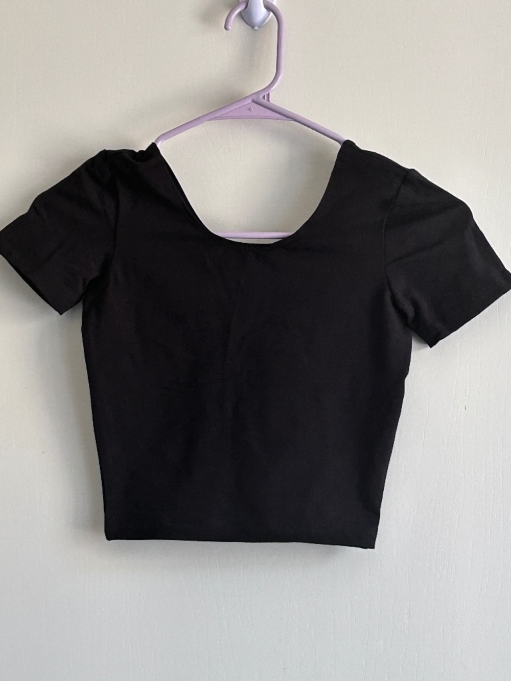 American Apparel Women’s Black Crop Top Size XS Short Sleeve Stretch Cotton Made